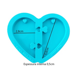 Molde Silicone Resina Coração Partido Encaixe coração Love Pingente em Oferta na Shopee