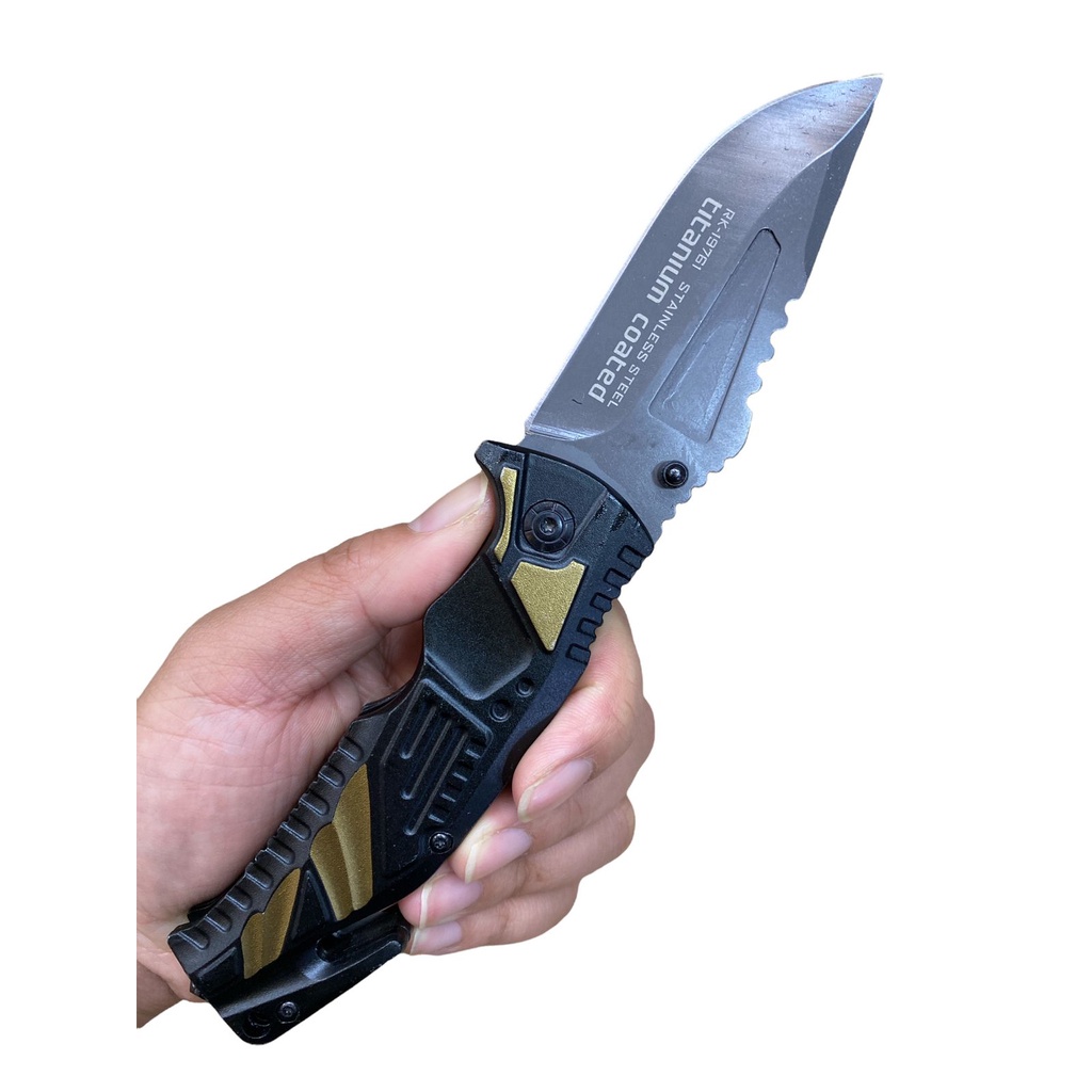 Canivete Gold Black Sobrevivência Titânio TB1709