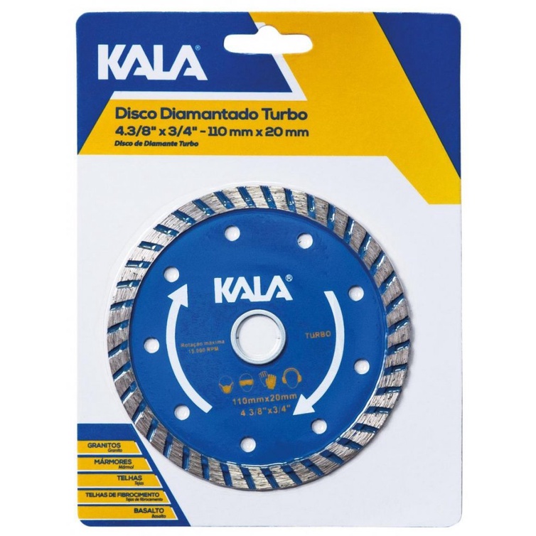 Disco De Corte Diamantado Turbo 4.3/8 X 3/4 110x20mm Kala