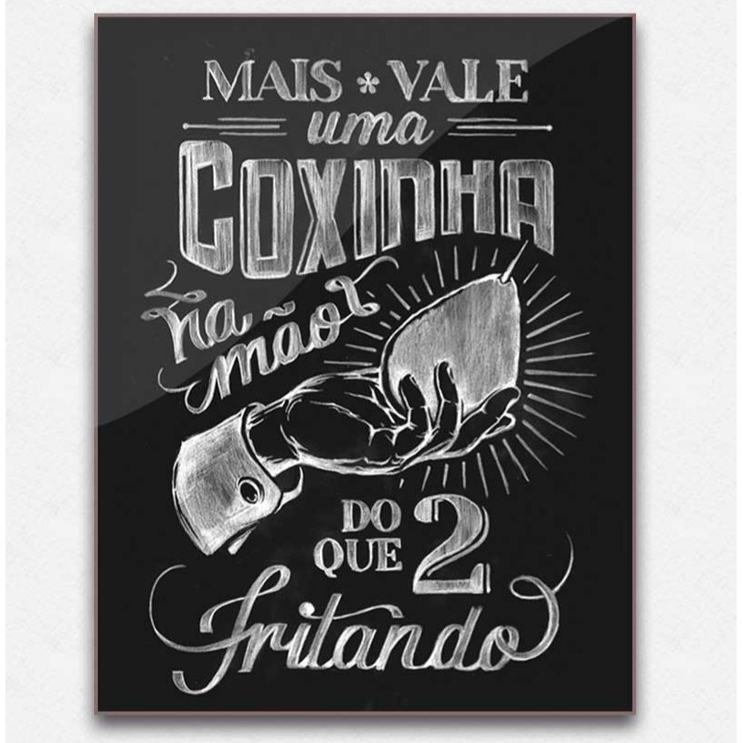 Quadro Decorativo - Coxinha na Mão em Oferta na Shopee