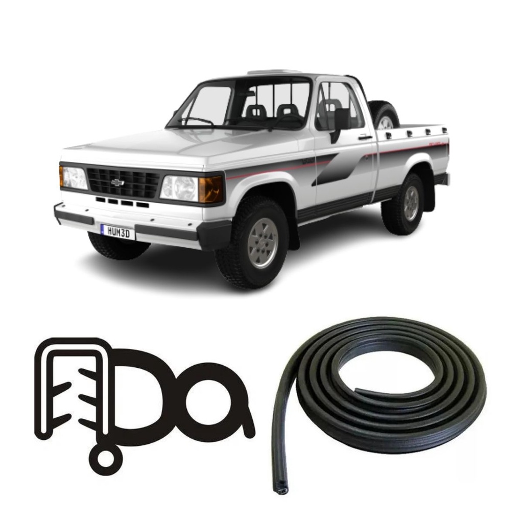 BORRACHA DE PORTA DIANTEIRA PRETA ESTRIADA D20 85/97