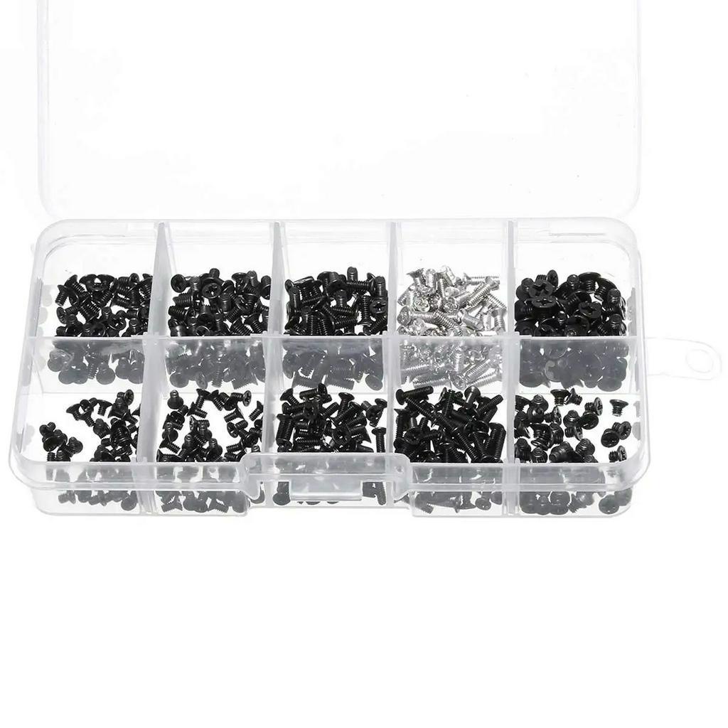 Novo Kit Completo de Parafusos para Laptop - 500 Peças de Hardware para Desktop e Notebook, Compatível com HP, Dell,