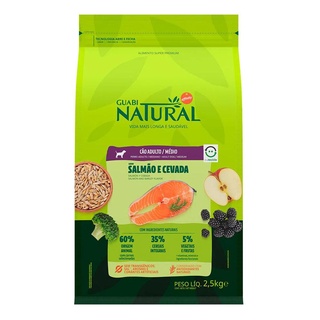 Racao Guabi Natural Caes Ad. R. Med/Gra Salmao/Cevada 2,5kg em Oferta na Shopee