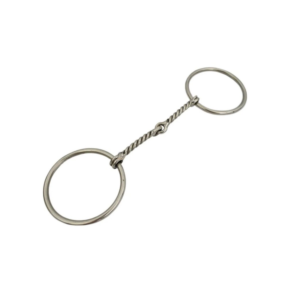 Bridão Argola Bocal Torcido Partido Inox Pesado Montaria