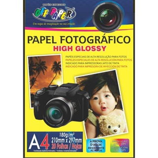 Papel Fotográfico A4 180g Glossy 20 folhas  Resistente a Água - OFF PAPER em Oferta na Shopee