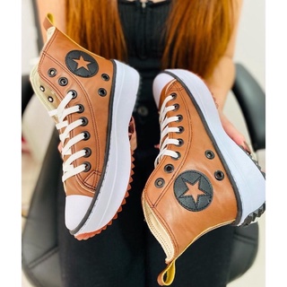 Tênis Bota de couro All Star Plataforma Feminino Converse Super Confortável Envio Imediato