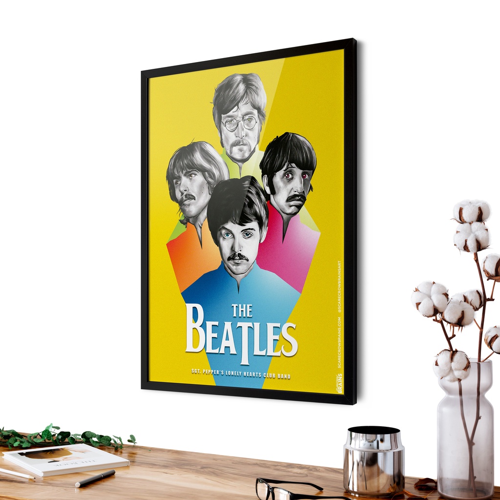 Quadro The Beatles Sgt. Pepper's Banda Rock Moldura Vidro | Shopee Brasil