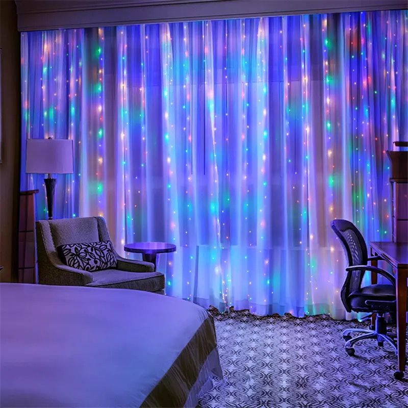 Cortina LED RGB Decoração Para Casa Luzes de Natal Festas e Eventos -  Escorrega o Preço