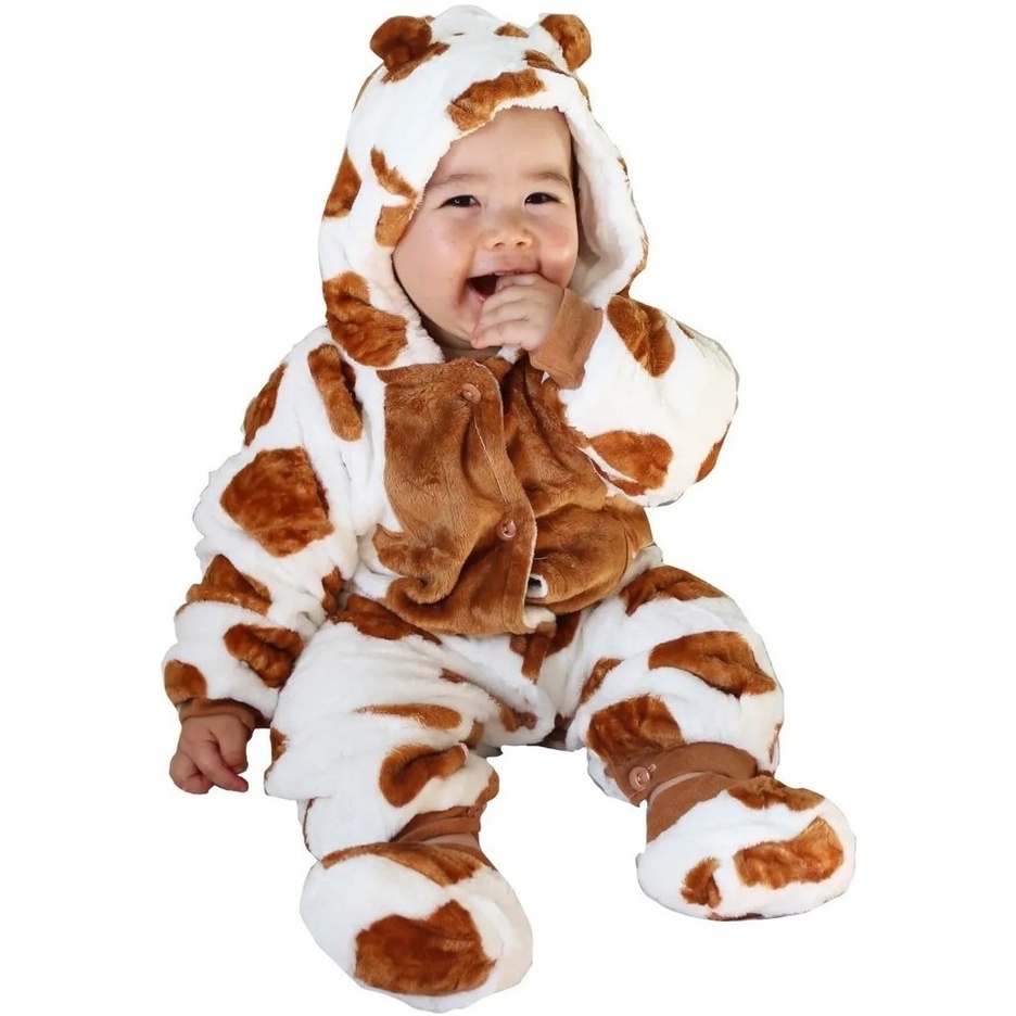 Macacão Pijama Fantasia Bebê Infantil Inverno Girafa Lindo