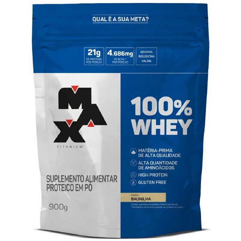 Whey Protein 100% - Refil - Max Titanium - 900g