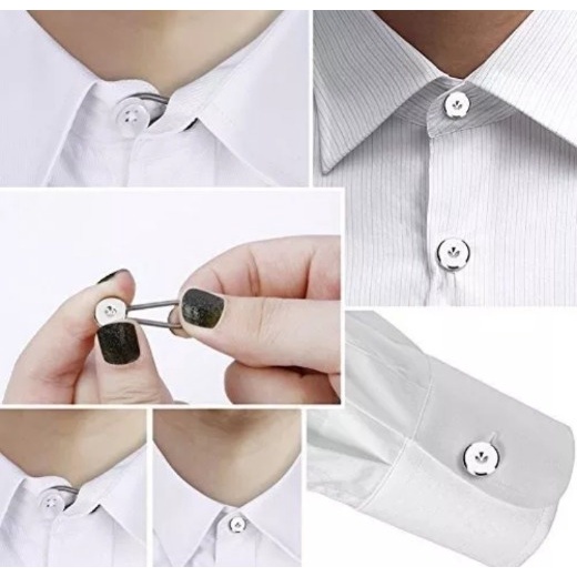 2 Botão Alargador Extensor Colarinho Camisa Social