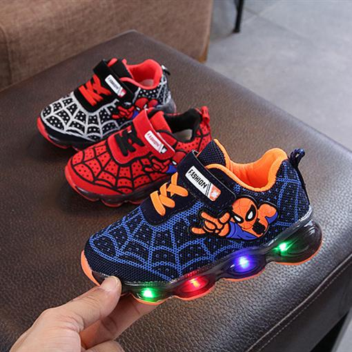 Sneakers Spiderman Sapatos De Luz LED Para Meninos Confortáveis Crianças
