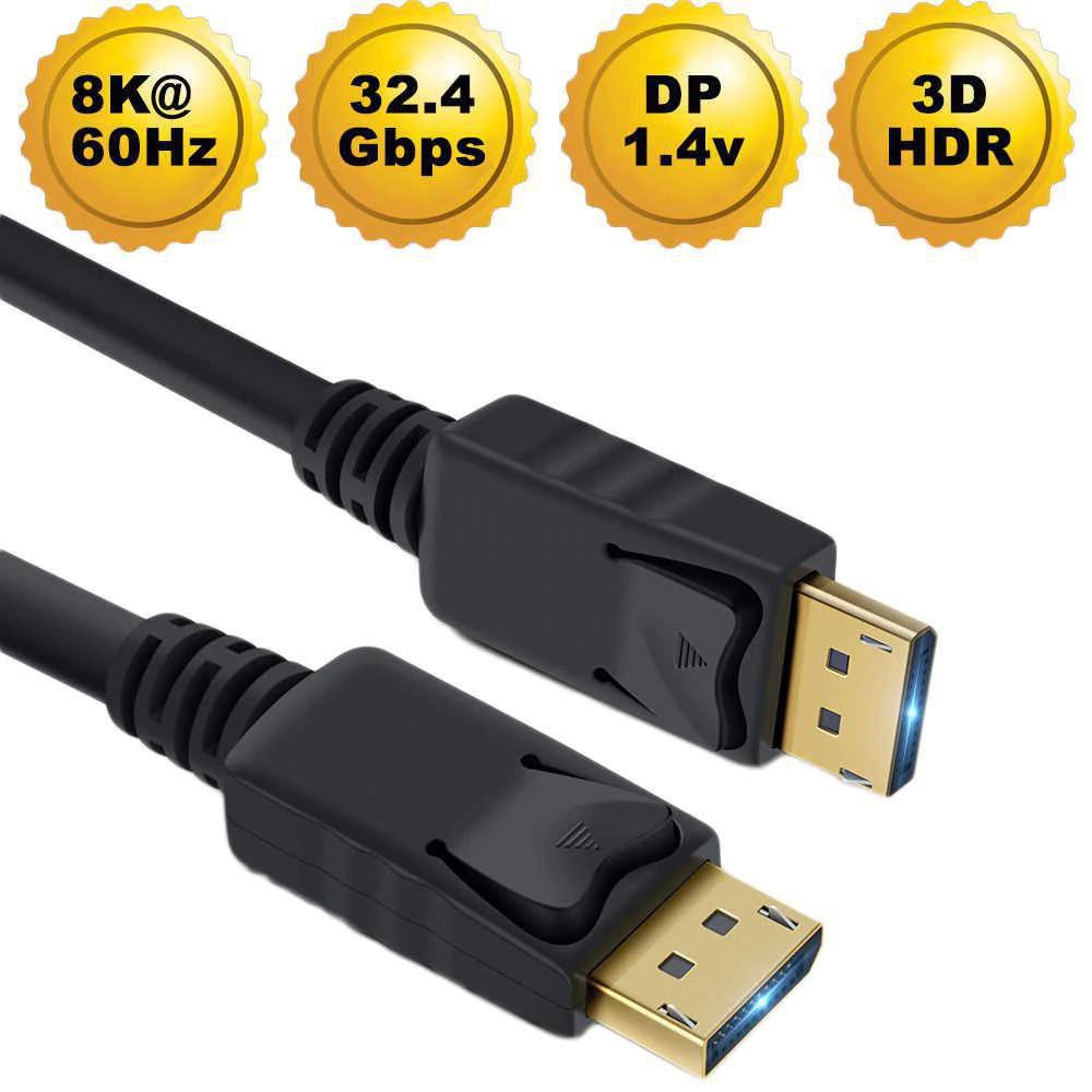 Js Tech Cabo Displayport 1.4A G-Sync 144Hz 8K 1.8M Blindado