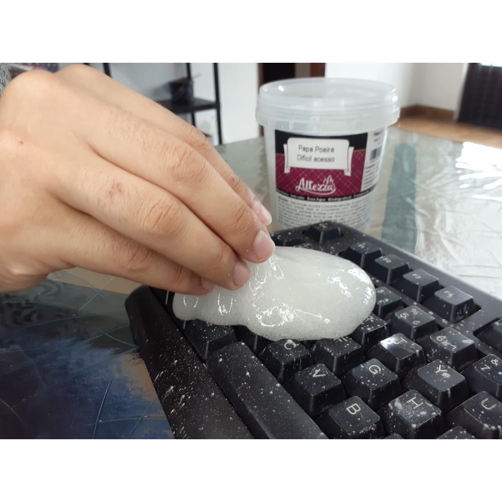 O Melhor Gel Limpa Teclado Removedor Poeira De Carro pote com 400g