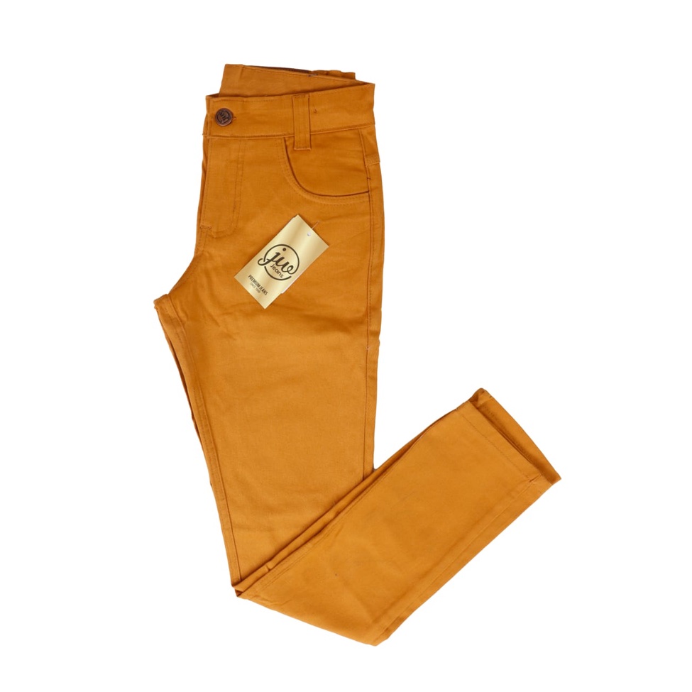 Calça jeans sarja caramelo menino promoção 2 ao 16 premium
