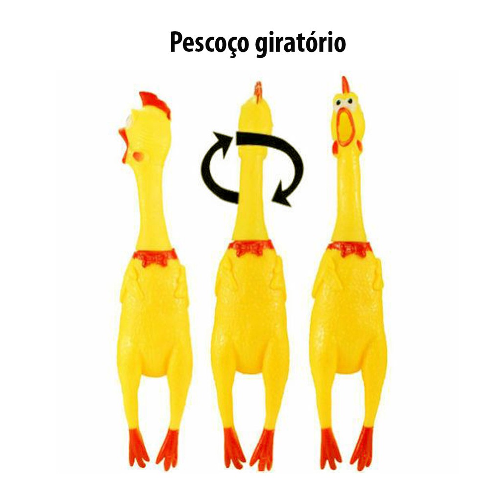 Brinquedo Galinha de Borracha Sonora 30 cm para Cachorros Cães Pet Premium
