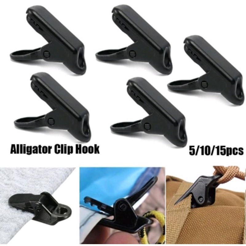 Clipe Jacaré De Plástico 3 pçs Gancho Âncora Clipper Camping Tenda barraca acampamento escoteiro  pesca