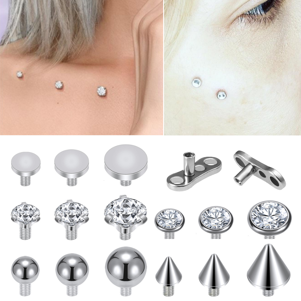 1 Peça Piercings Micro Dérmicos Acessório De Aço Inoxidável Antialérgico De Superfície Bases De Mergulhador De Pele Supe em Oferta na Shopee