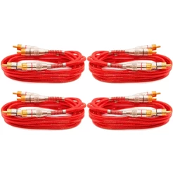 Kit 4 Cabos Rca 1 Metro Tech One Blindado Vermelho