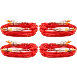 Kit 4 Cabos Rca 1 Metro Tech One Blindado Vermelho em Oferta na Shopee