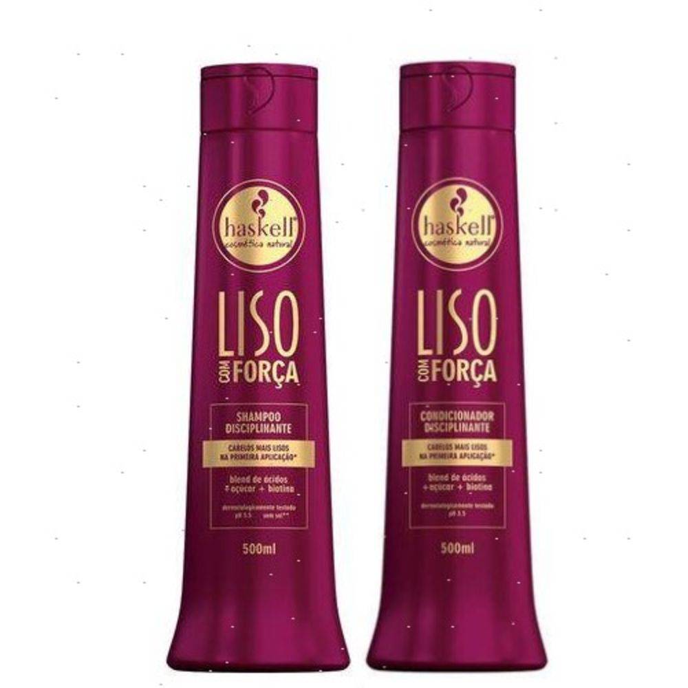Kit Haskell Liso Com Força Shampoo + Condicionador 500ml Haskell