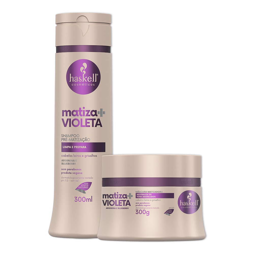 Kit Haskell Matiza Mais Shampoo e Mascara Violeta 300ml