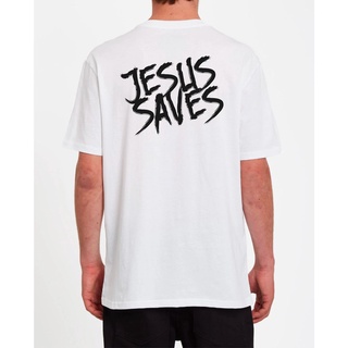 Camiseta Streetwear Jesus Saves grafite oversize branca gospel cristã hip hop