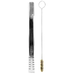 Bomba De Terere 19cm Aço Inox Lisa Prata Filete