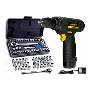 Furadeira Parafusadeira Á Bateria 3/8 Bat. 12v + Jogo soquete em Oferta na Shopee