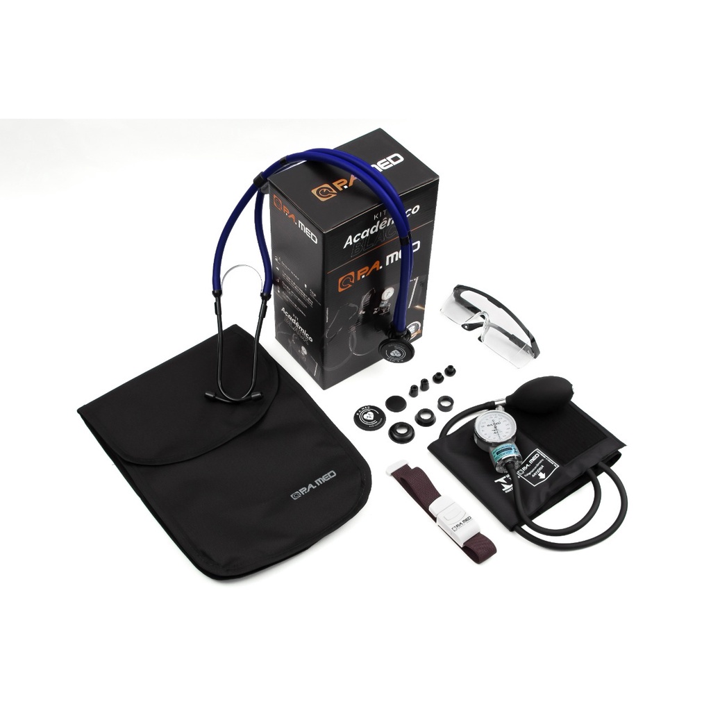 Kit Enfermagem Acadêmico AZUL BLACK PAMED Completo Garantia