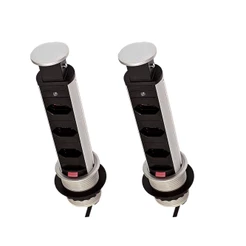 Kit com 2 Torres de Tomada de Embutir Multiplug Tomada de Bancada Torre de Tomada 20 Amperes