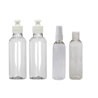 Kit 2 Frascos Tampa Push Pull 200ml Viagem Shampoo Creme Sabonete +1 Franco tampa Fliptop + 1 Spray 100ml