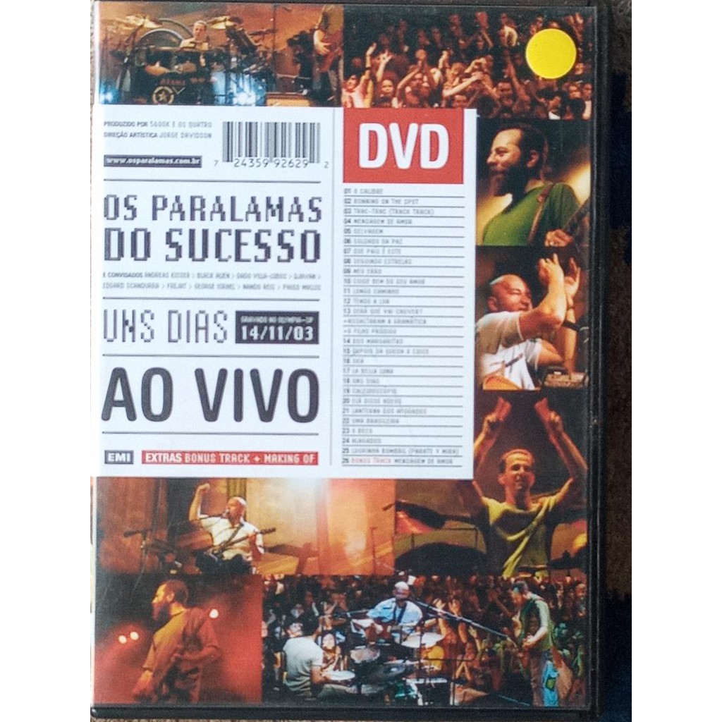 DVD SHOW Os Paralamas Do Sucesso – Uns Dias Ao Vivo