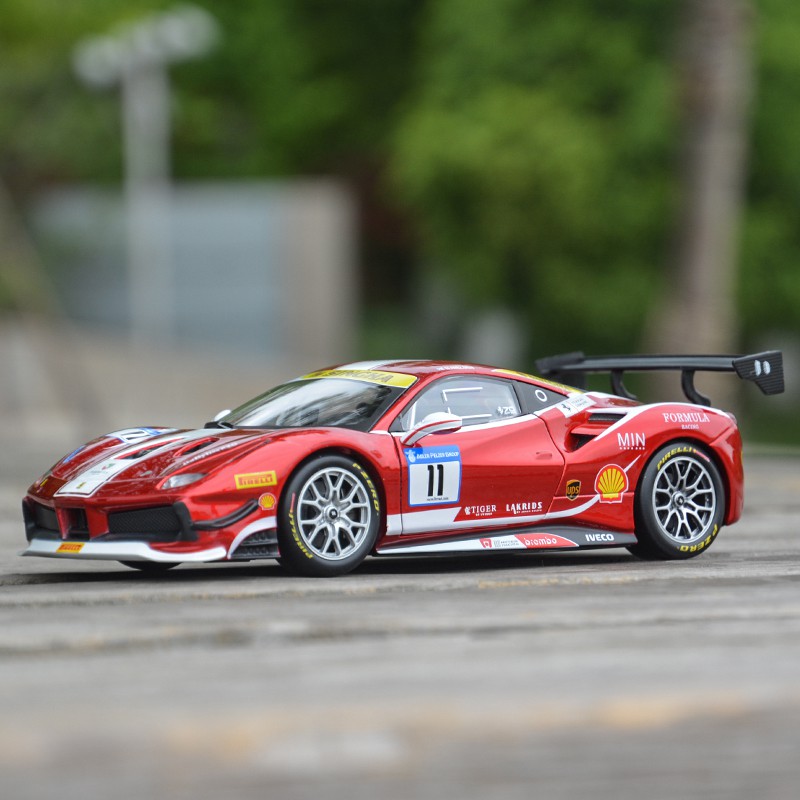 Bburago 1: 24 Ferrari 488 Desafio 2017 Fórmula De Corrida De Carro Esportivo Estático Die Elenco Veículos Collectible Modelo Brinquedos Do Carro