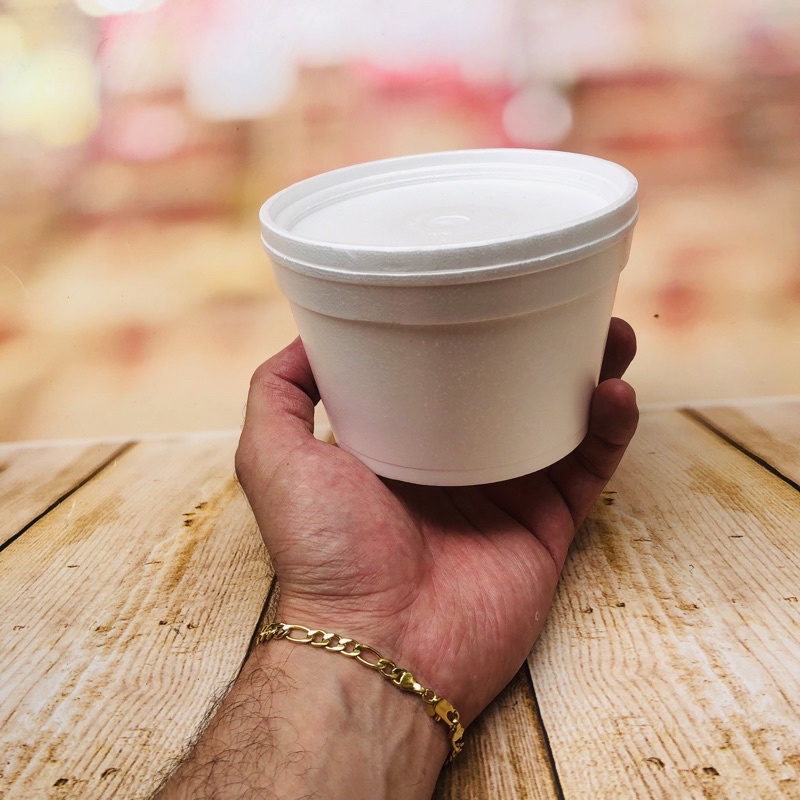 20 POTE DE ISOPOR 473 ML TÉRMINO COM TAMPA DARNEL 16 OZ PARA AÇAÍ SORVETE CALDOS QUENTE OU FRIO em Oferta na Shopee