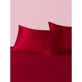 Fronha de Cetim Antifrizz - VERMELHO LISA - 1 Unidade Sem Enchimento