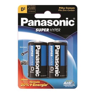 Pilha panasonic super hyper d2 - 2 unidades - Panasonic em Oferta na Shopee