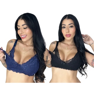 Kit 2 Sutiã Lingerie Amamentação Todo Renda Reforçado Gestante Pós Parto em Oferta na Shopee