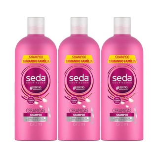 Kit com 3 Shampoos Seda Cocriações Ceramidas 670ml Tamanho Família