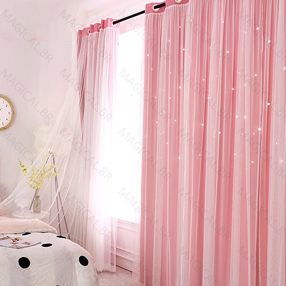 1/2 Pçs Cortina Blackout do Star Wars Rosa de Princesa para Sala/Quarto