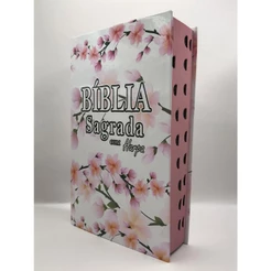 Bíblia Sagrada Letra Hipergigante Com Harpa - Revista e Corrigida - Capa Dura Flores