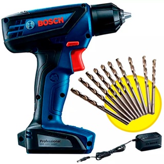 Parafusadeira e Furadeira à Bateria BOSCH 12V Lithium Bivolt Led + Kit Brocas em Oferta na Shopee