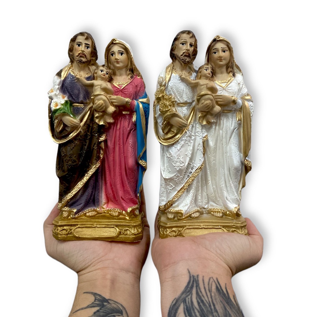 Imagem Sagrada Família 20cm Escultura em Oferta na Shopee