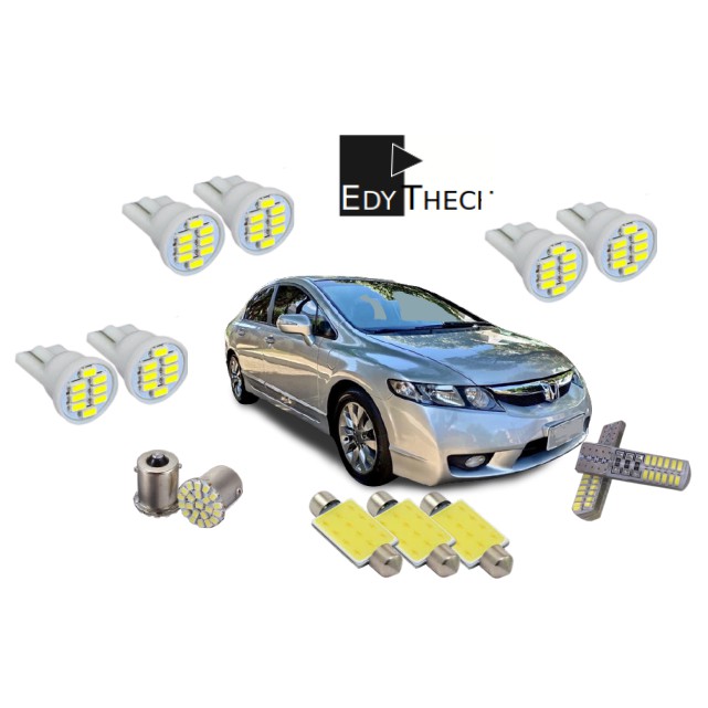 Kit Lampadas Led Honda New Civic 2007-2011 Luz de Teto/Placa/Ré/Farolete