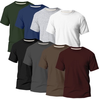 Camiseta Masculina Básica Gola Redonda Lisa Algodão Premium