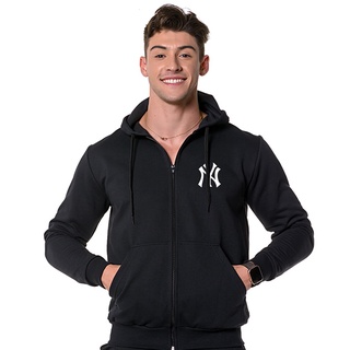 Moletom Masculino com Ziper New York NY Modelo Canguru com Capuz