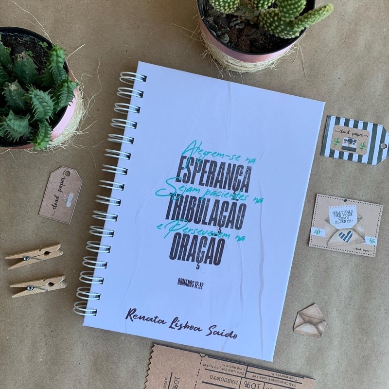 Caderno devocional de oração masculino personalizado com nome na capa - Estudar a bíblia