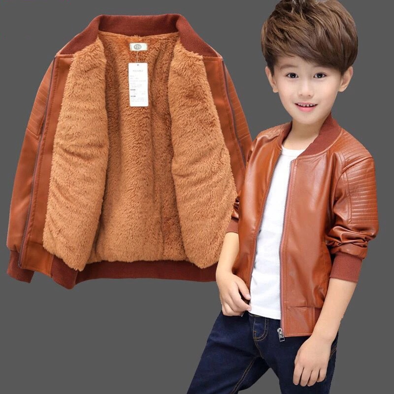 New Chegou Meninos Jaquetas De Couro PU Outono Inverno Roupas Da Moda Das Crianças Além De...