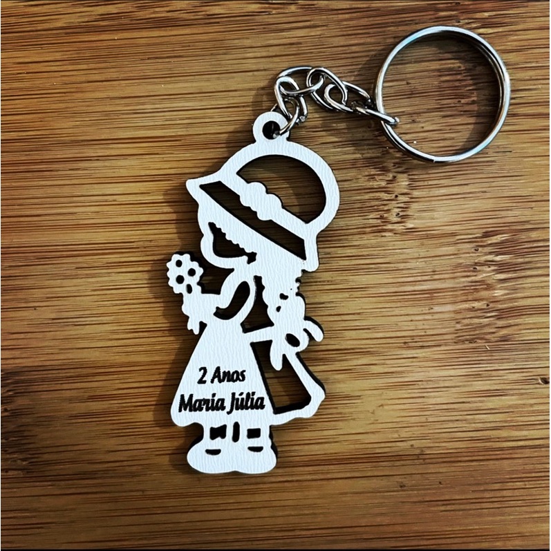 Kit de Chaveiros Menina Jardim Encantado Aniversário Brinde Aniversário Infantil em MDF