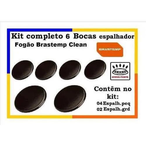 Kit Espalhador Peças Do Fogão Brastemp Clean - 6 Bocas